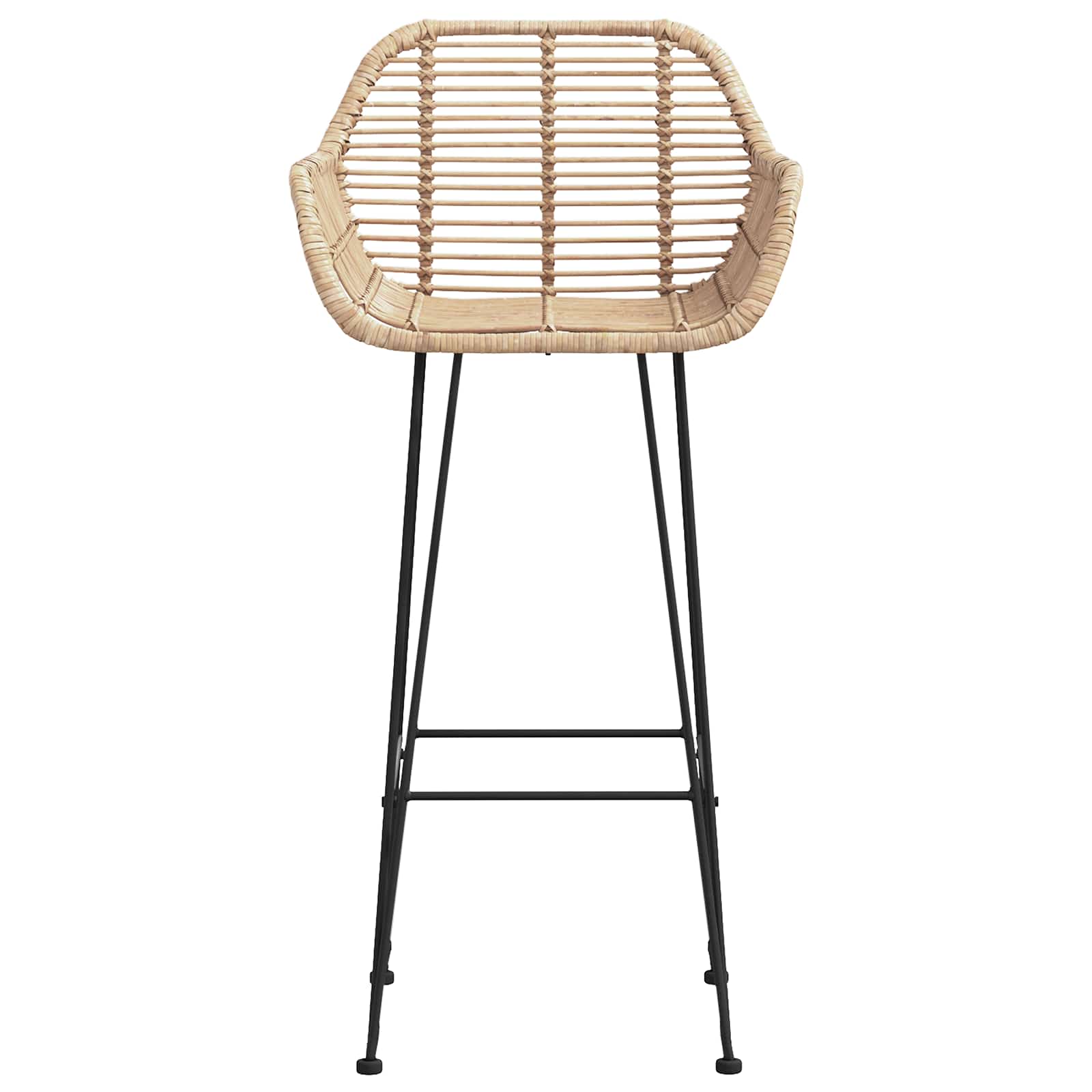 Barkruk 2 pcs Naturel 55 x 52 x 92 cm Riet en IJzer