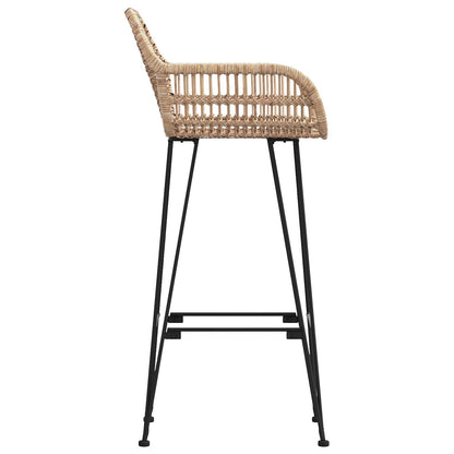 Barkruk 2 pcs Naturel 55 x 52 x 92 cm Riet en IJzer