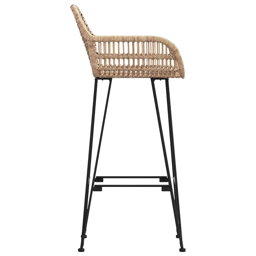 Barkruk 2 pcs Naturel 55 x 52 x 92 cm Riet en IJzer