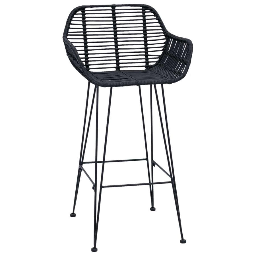 Barkruk 2 pcs Zwart 55 x 52 x 92 cm Riet en IJzer