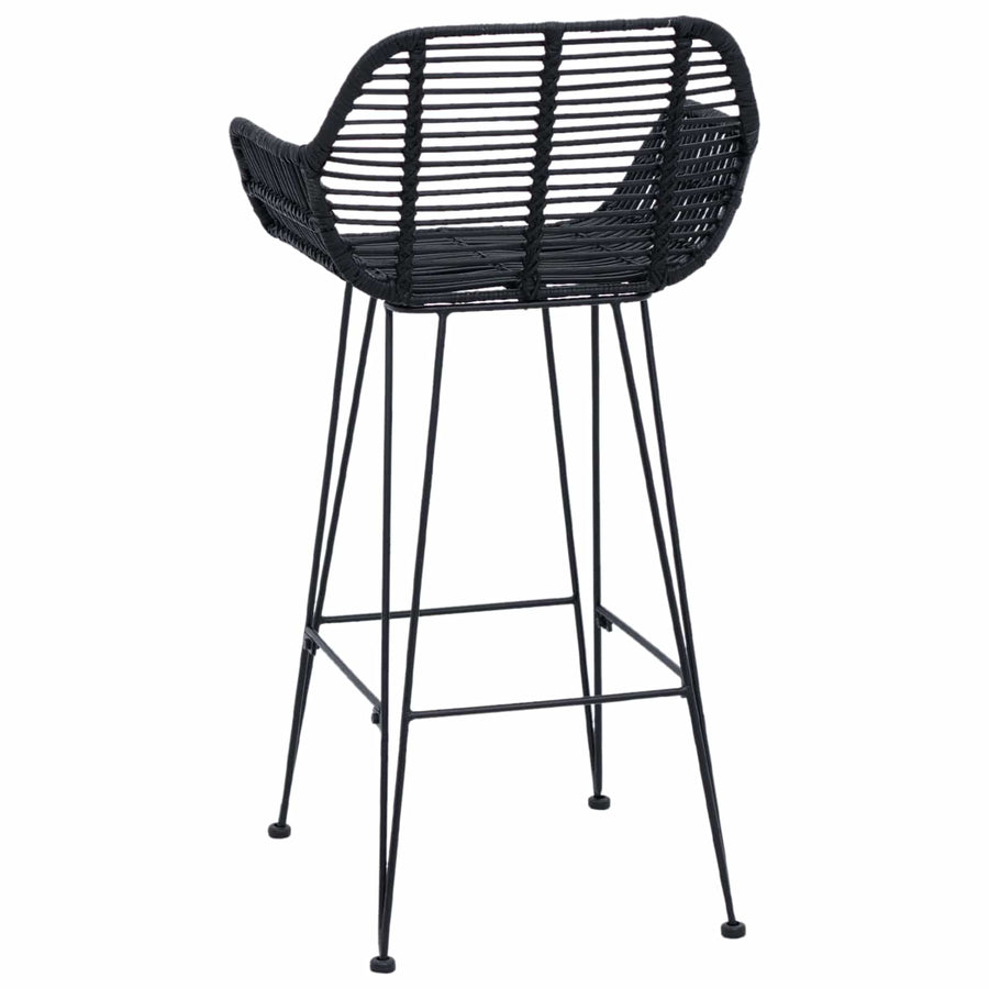 Barkruk 2 pcs Zwart 55 x 52 x 92 cm Riet en IJzer