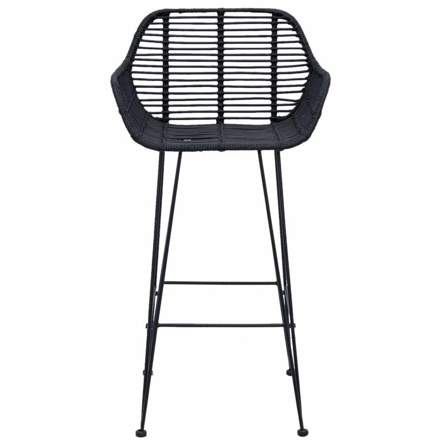 Barkruk 2 pcs Zwart 55 x 52 x 92 cm Riet en IJzer