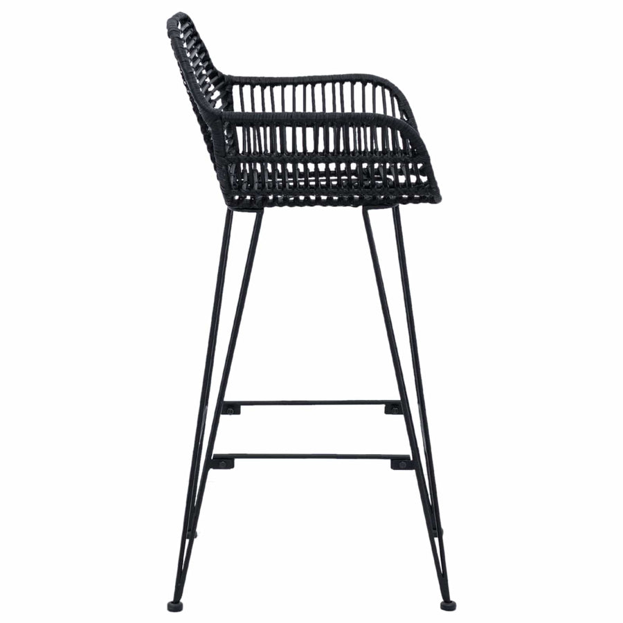 Barkruk 2 pcs Zwart 55 x 52 x 92 cm Riet en IJzer