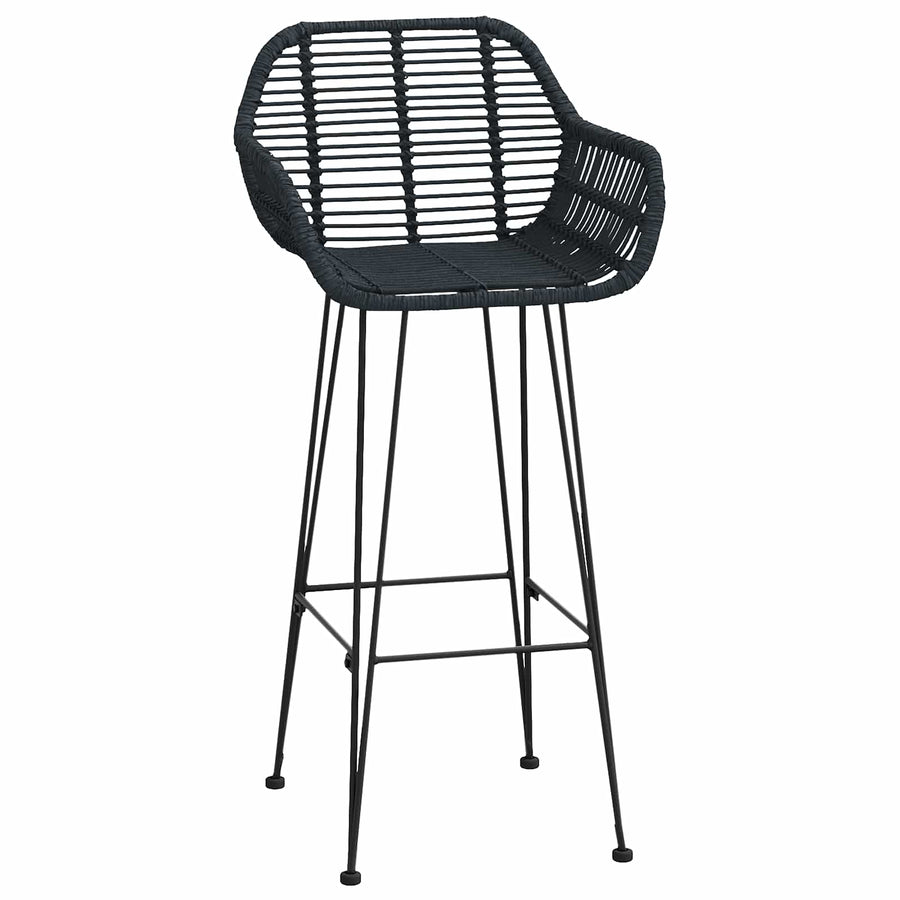 Barkruk 2 pcs Zwart 55 x 52 x 92 cm Riet en IJzer