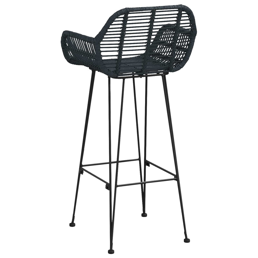 Barkruk 2 pcs Zwart 55 x 52 x 92 cm Riet en IJzer