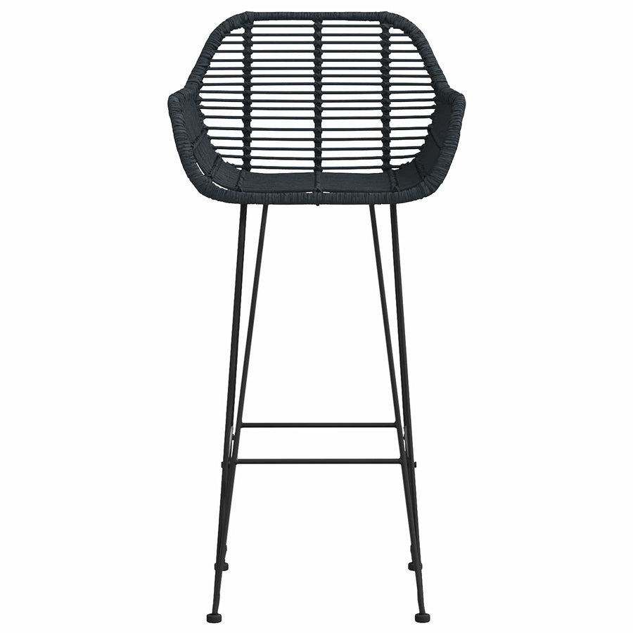 Barkruk 2 pcs Zwart 55 x 52 x 92 cm Riet en IJzer