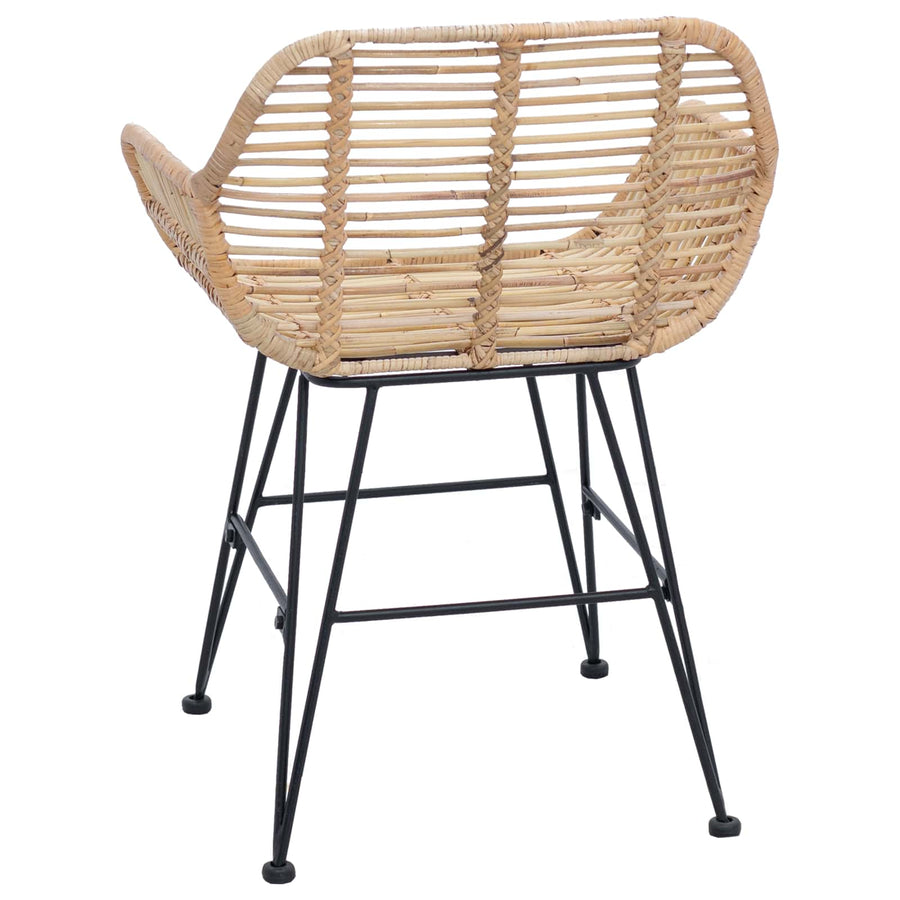 Eetkamerstoel 2 pcs Naturel 55 x 50 x 74 cm Riet en IJzer