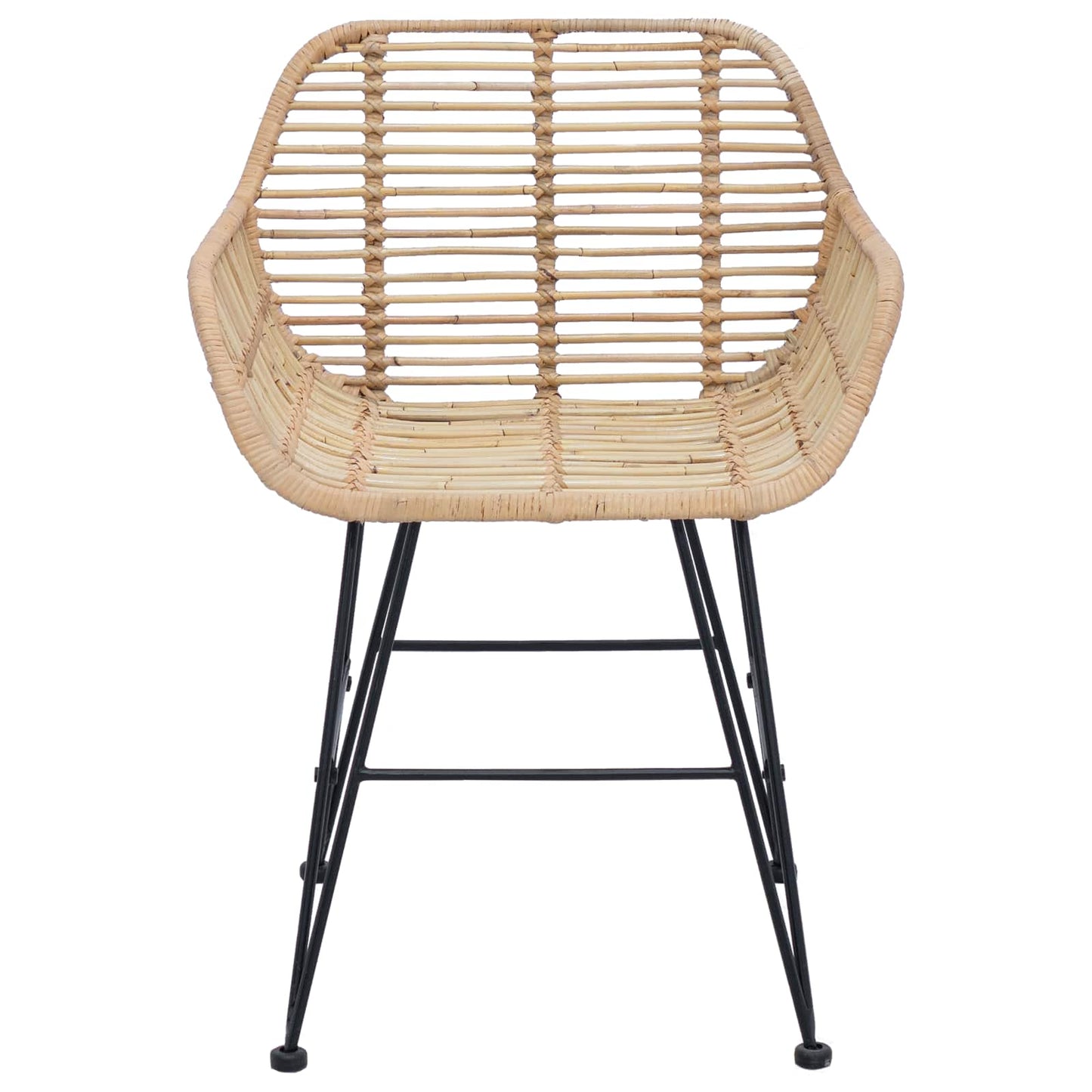 Eetkamerstoel 2 pcs Naturel 55 x 50 x 74 cm Riet en IJzer