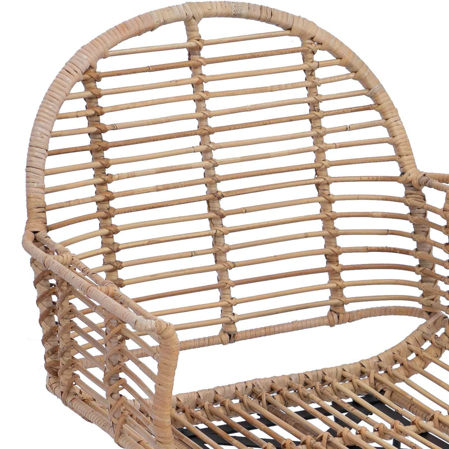 Eetkamerstoel 2 pcs Naturel 57 x 54,5 x 85 cm Riet en IJzer
