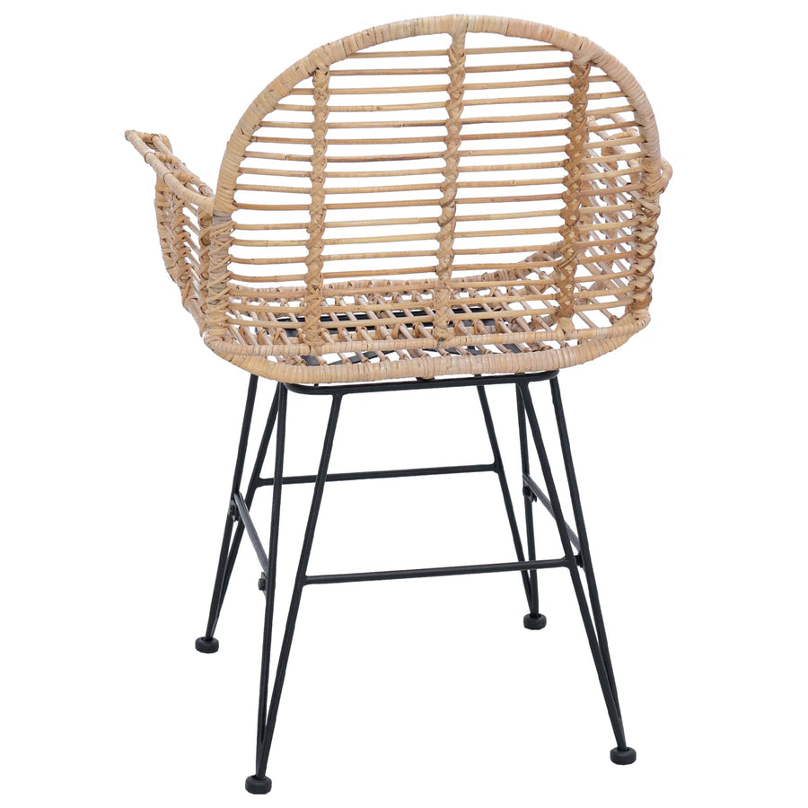 Eetkamerstoel 2 pcs Naturel 57 x 54,5 x 85 cm Riet en IJzer