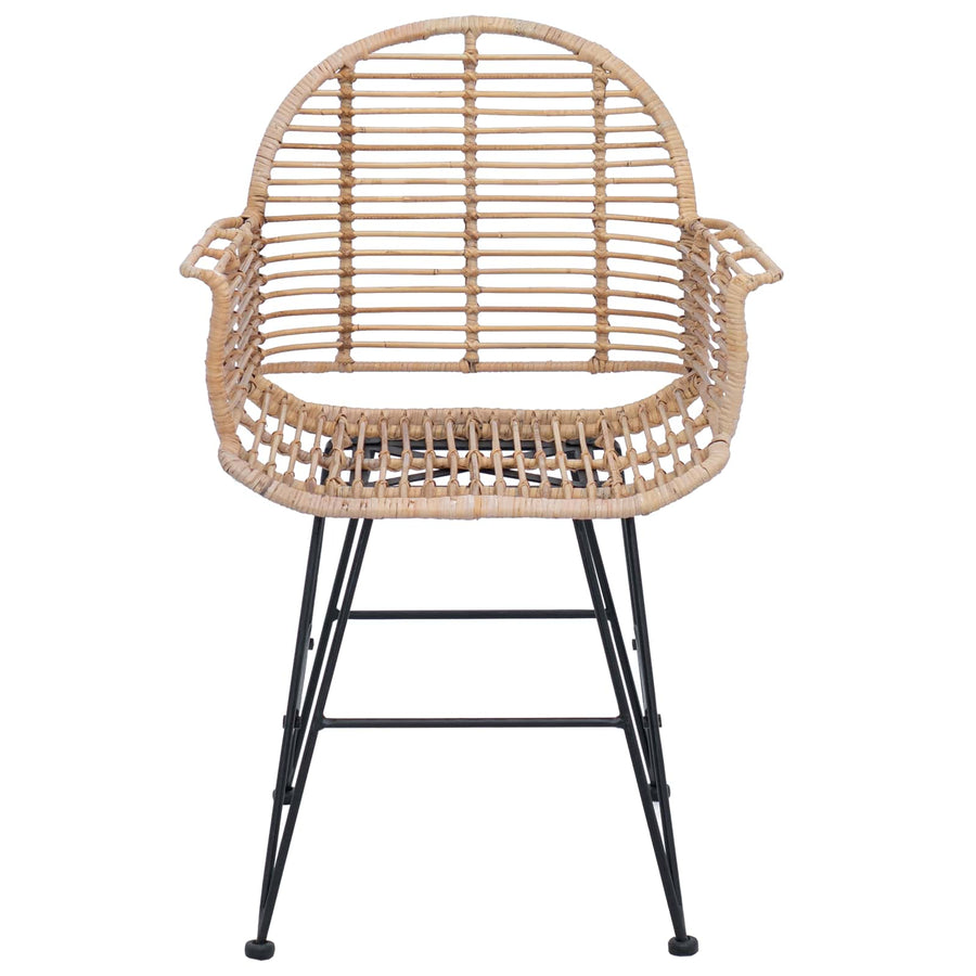 Eetkamerstoel 2 pcs Naturel 57 x 54,5 x 85 cm Riet en IJzer