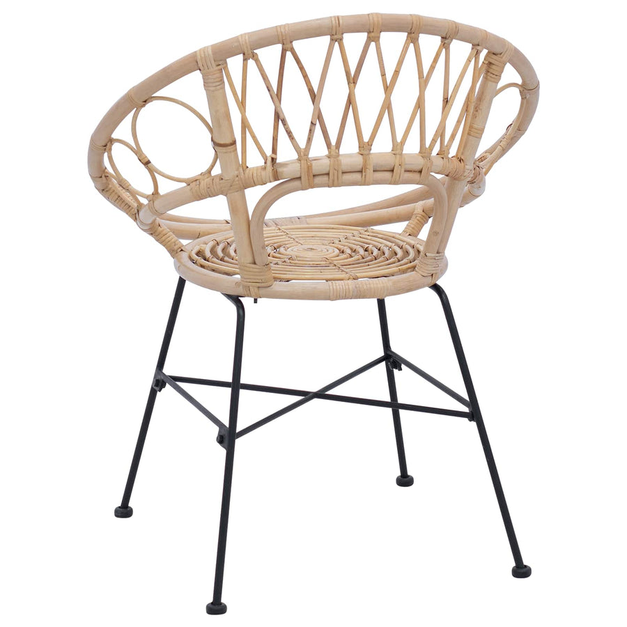 Eetkamerstoel 2 pcs Naturel 65 x 55,5 x 81 cm Riet en IJzer