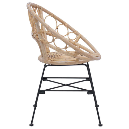 Eetkamerstoel 2 pcs Naturel 65 x 55,5 x 81 cm Riet en IJzer
