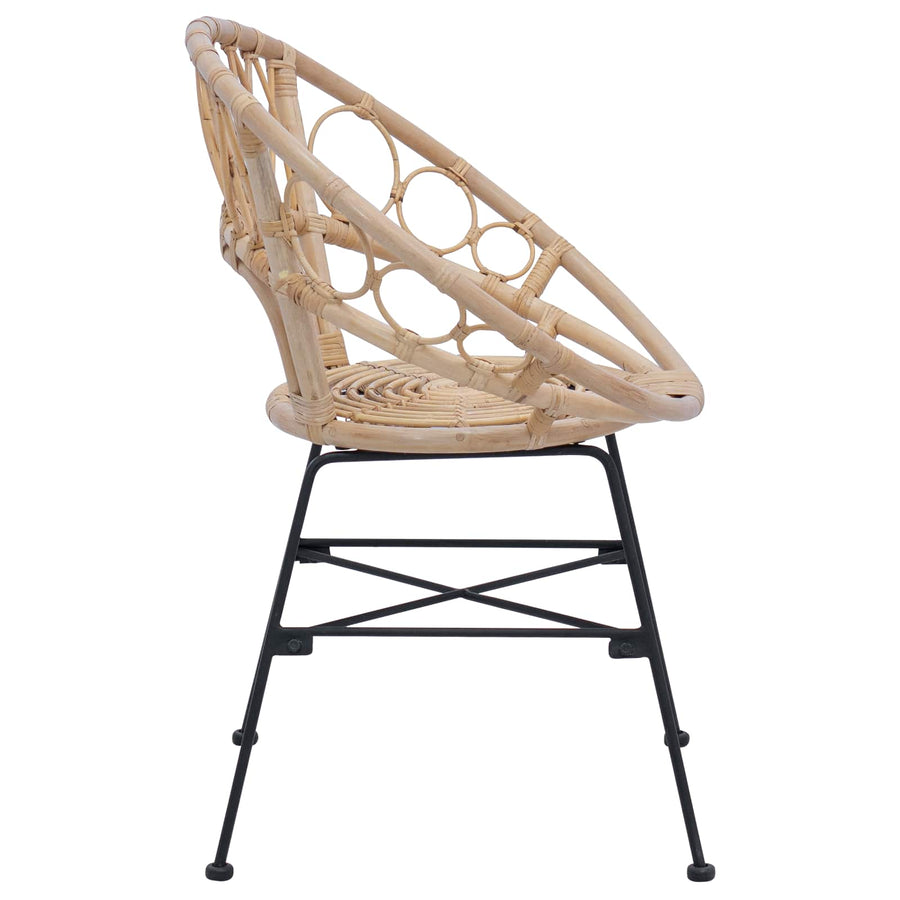 Eetkamerstoel 2 pcs Naturel 65 x 55,5 x 81 cm Riet en IJzer
