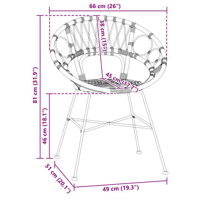 Eetkamerstoel 2 pcs Zwart 65 x 55,5 x 81 cm Riet en IJzer