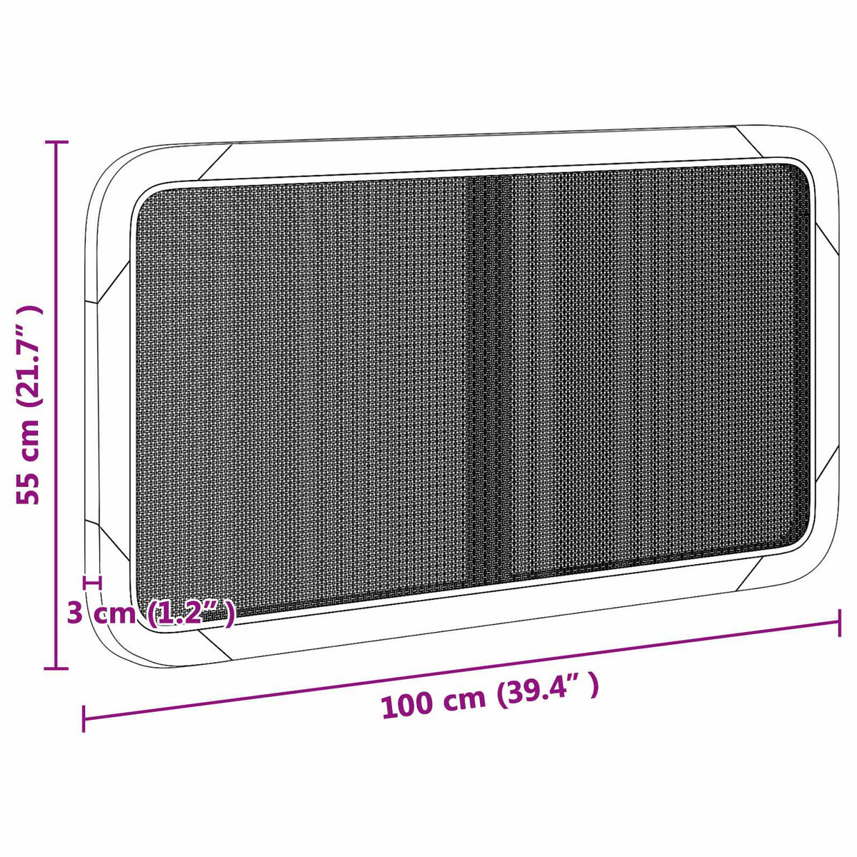 Hoofdbord met hoofdeinde Naturel 100 x 55 x 3 cm Rattan