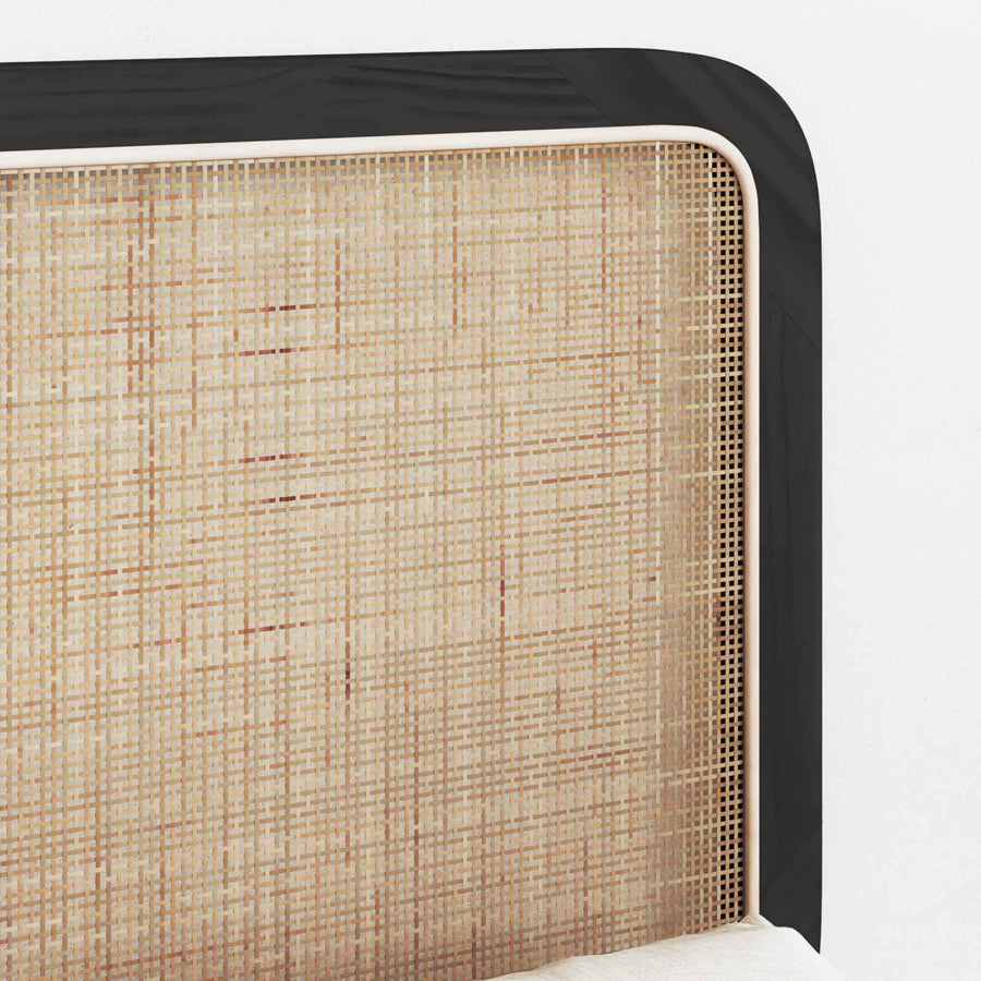 Hoofdbord met hoofdeinde Zwart 120 x 55 x 3 cm Rattan