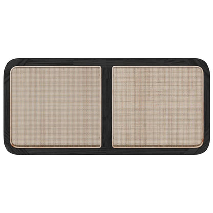Hoofdbord met hoofdeinde Zwart 120 x 55 x 3 cm Rattan