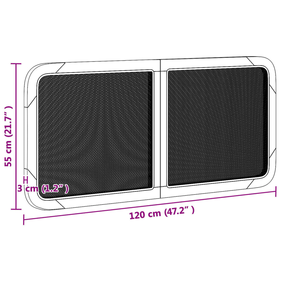 Hoofdbord met hoofdeinde Zwart 120 x 55 x 3 cm Rattan