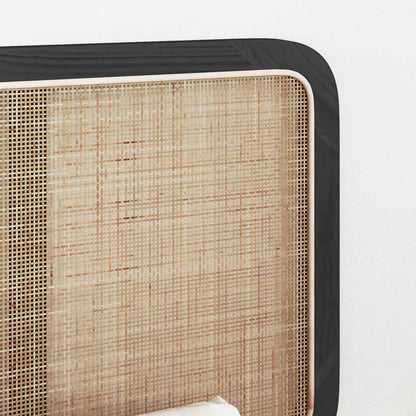 Hoofdbord met hoofdeinde Zwart 140 x 55 x 3 cm Rattan