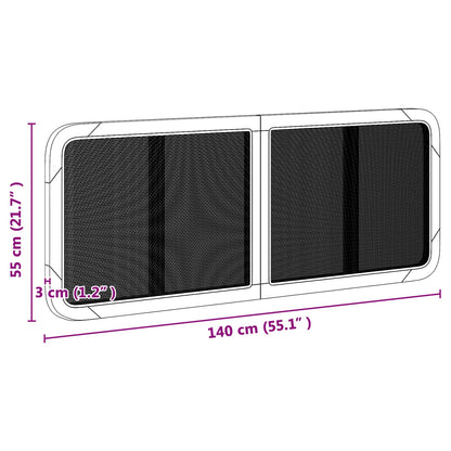 Hoofdbord met hoofdeinde Zwart 140 x 55 x 3 cm Rattan