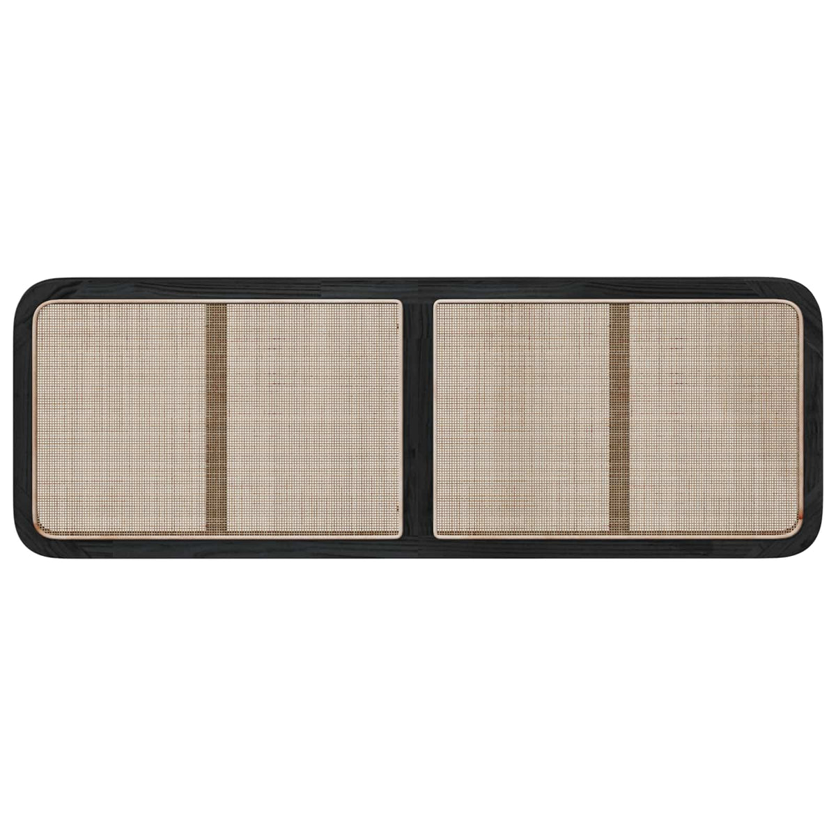 Hoofdbord met hoofdeinde Zwart 160 x 55 x 3 cm Rattan