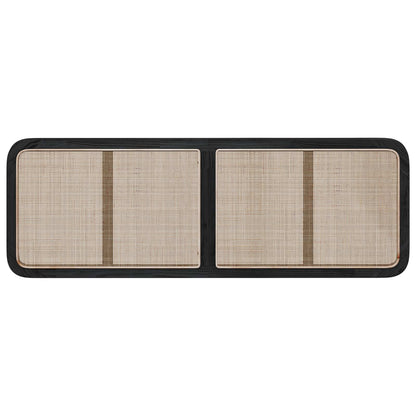 Hoofdbord met hoofdeinde Zwart 160 x 55 x 3 cm Rattan