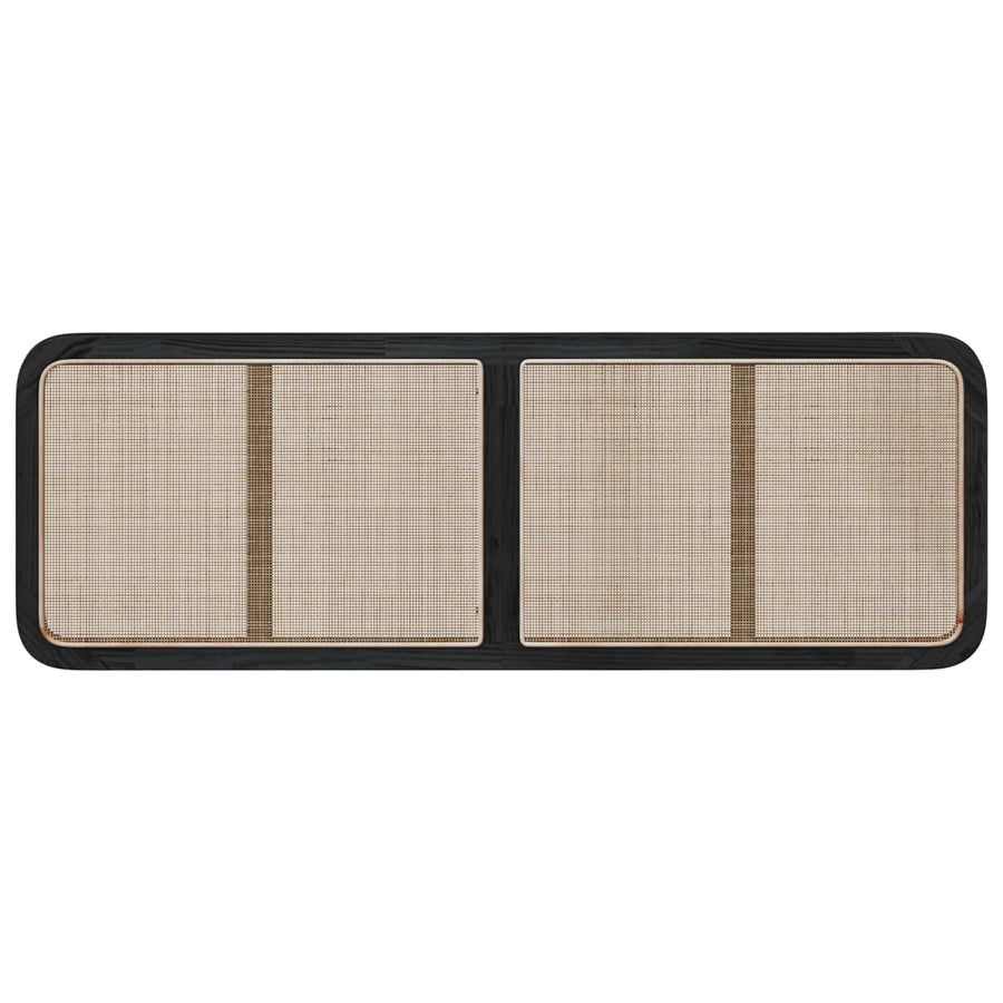Hoofdbord met hoofdeinde Zwart 160 x 55 x 3 cm Rattan