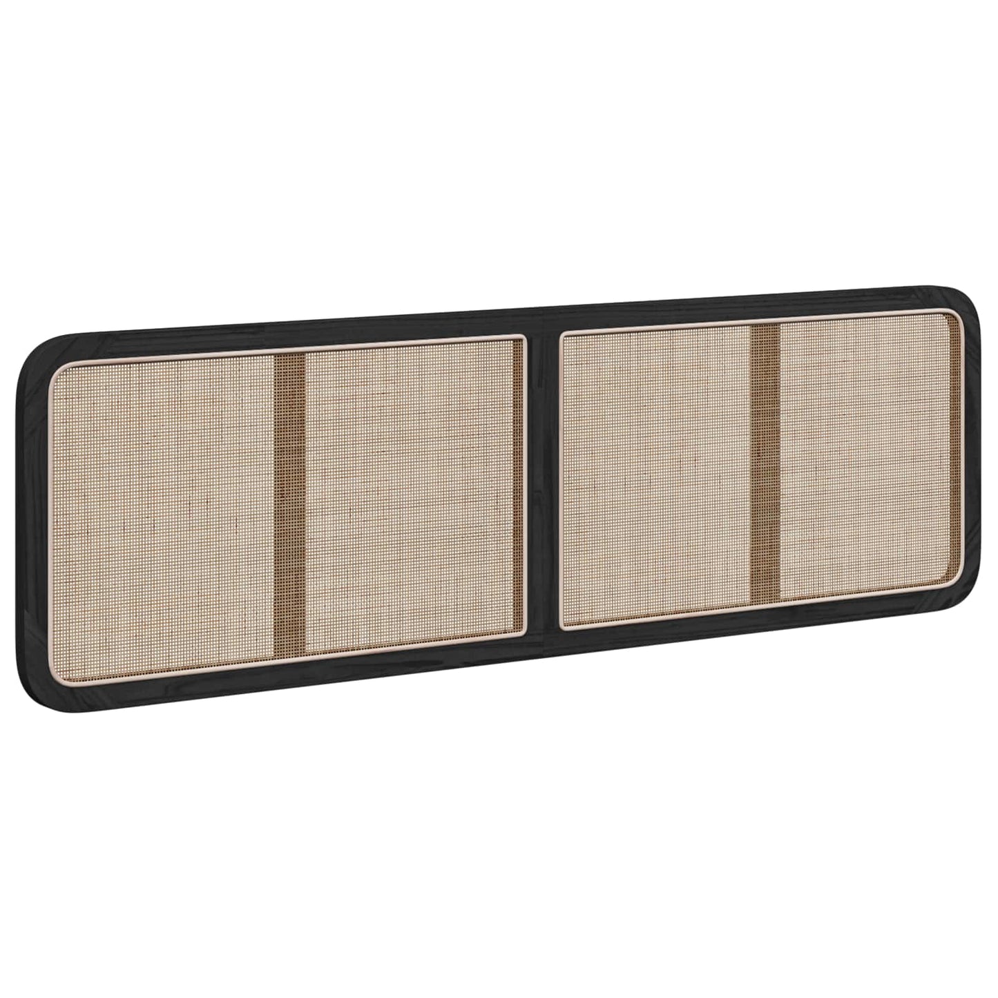 Hoofdbord met hoofdeinde Zwart 180 x 55 x 3 cm Rattan