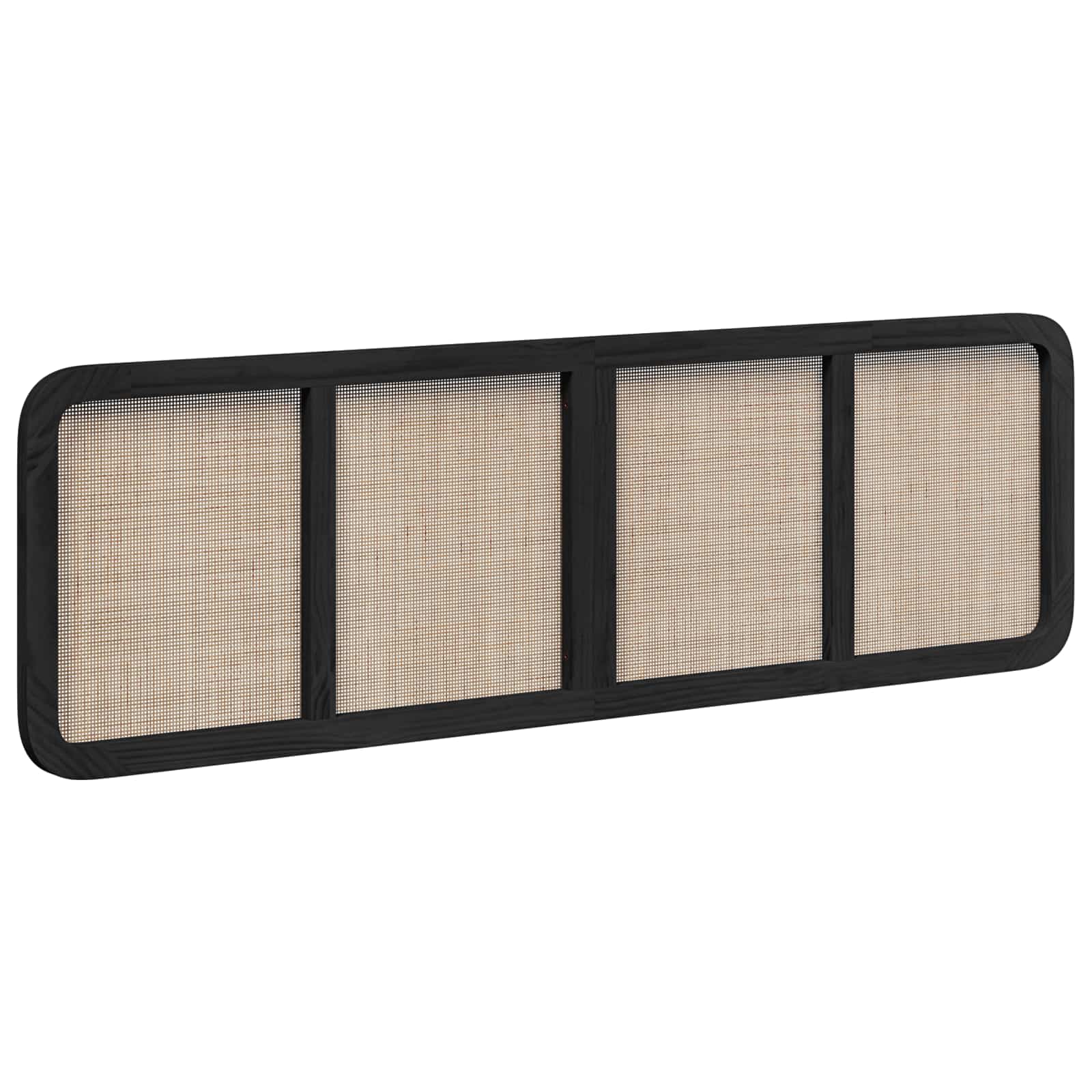 Hoofdbord met hoofdeinde Zwart 180 x 55 x 3 cm Rattan