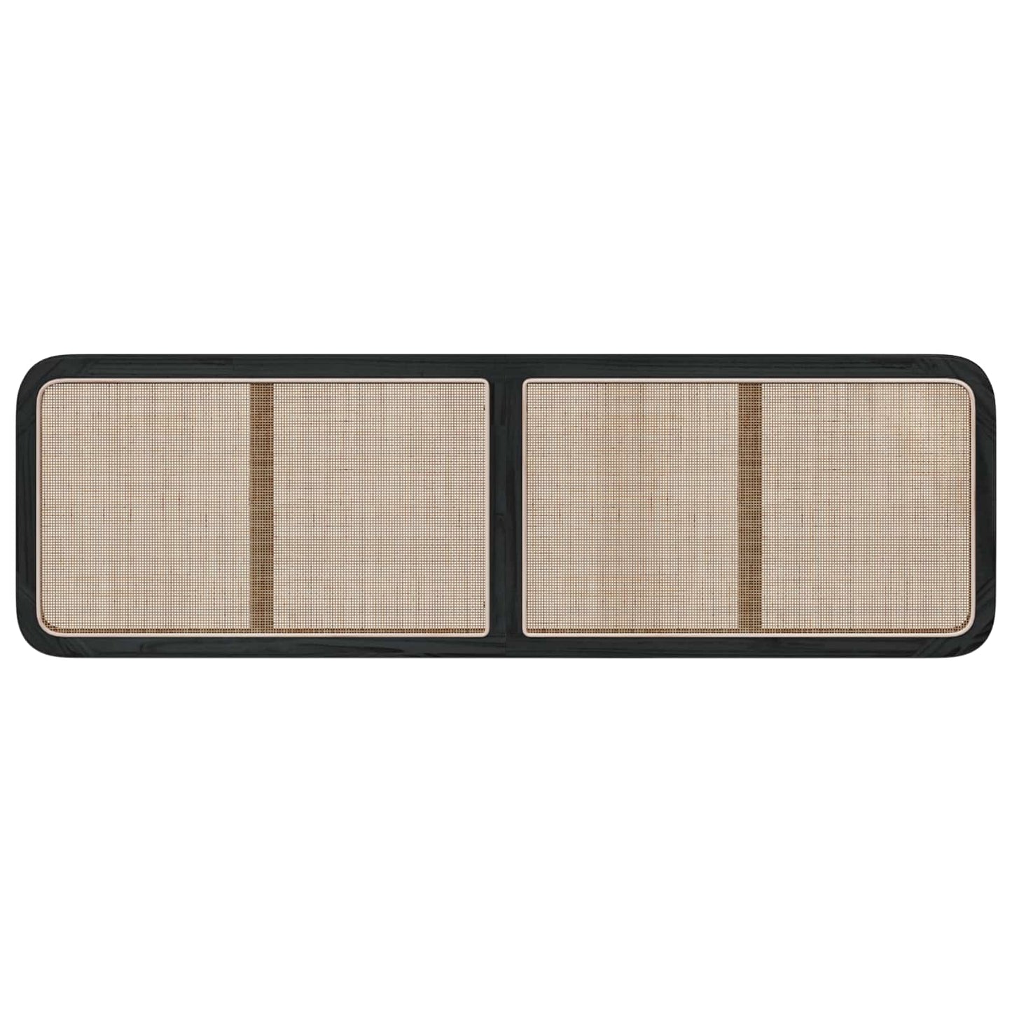 Hoofdbord met hoofdeinde Zwart 180 x 55 x 3 cm Rattan