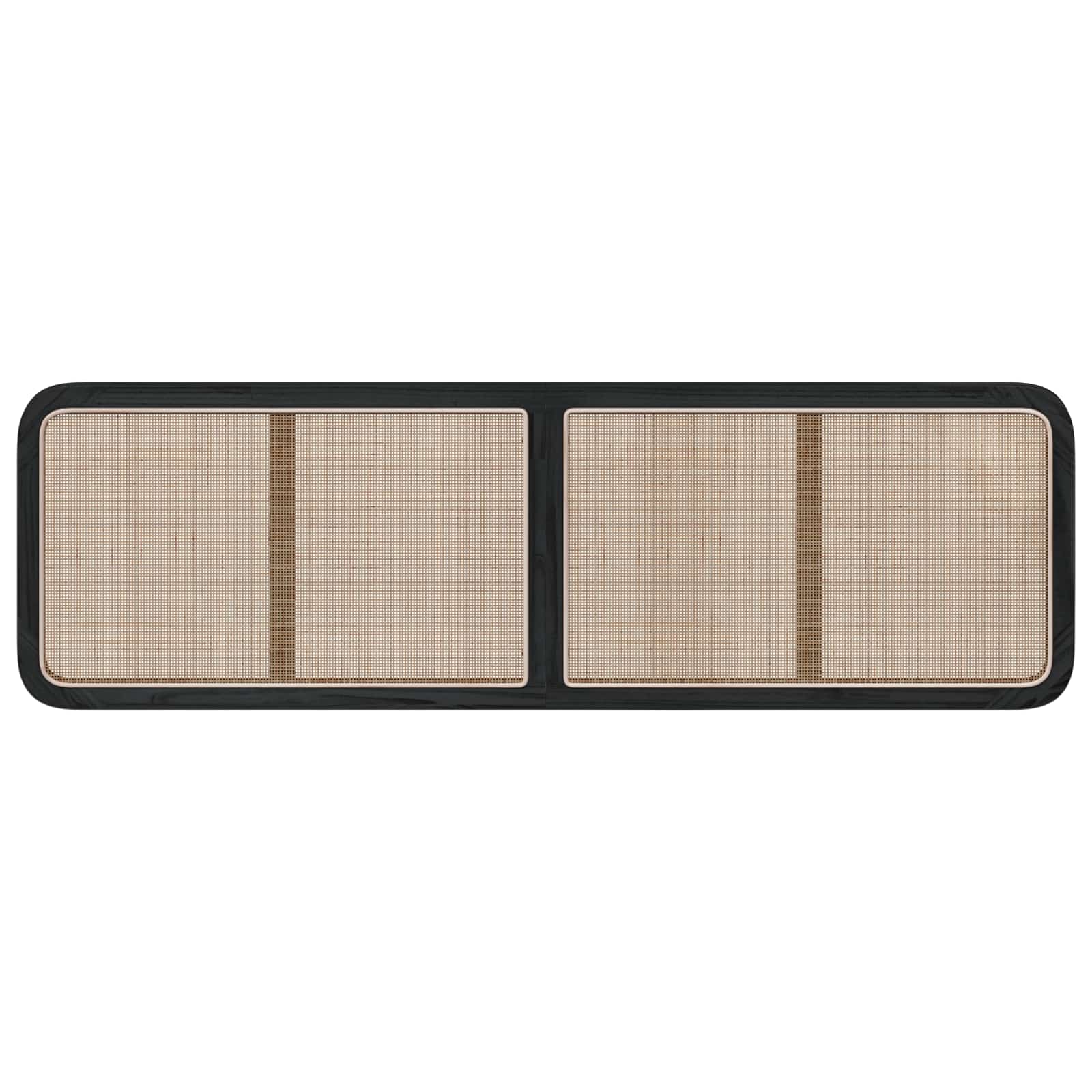 Hoofdbord met hoofdeinde Zwart 180 x 55 x 3 cm Rattan