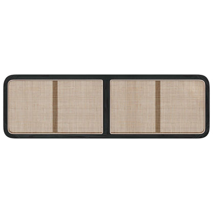 Hoofdbord met hoofdeinde Zwart 180 x 55 x 3 cm Rattan