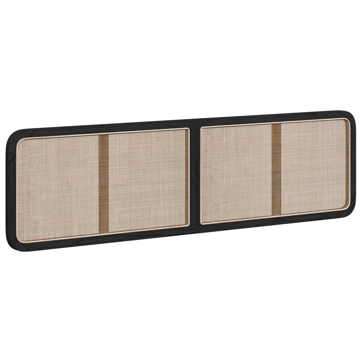 Hoofdbord met hoofdeinde Zwart 200 x 55 x 3 cm Rattan