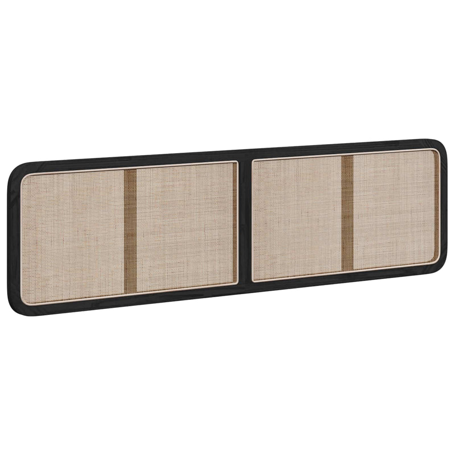 Hoofdbord met hoofdeinde Zwart 200 x 55 x 3 cm Rattan