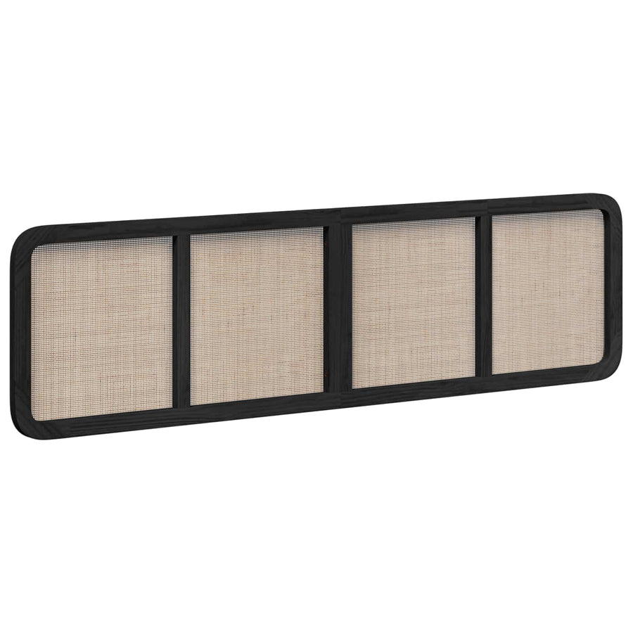 Hoofdbord met hoofdeinde Zwart 200 x 55 x 3 cm Rattan