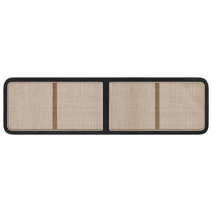 Hoofdbord met hoofdeinde Zwart 200 x 55 x 3 cm Rattan