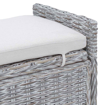 Opslagbank met kussen Wit gewassen 110 x 40 x 50 cm Rattan