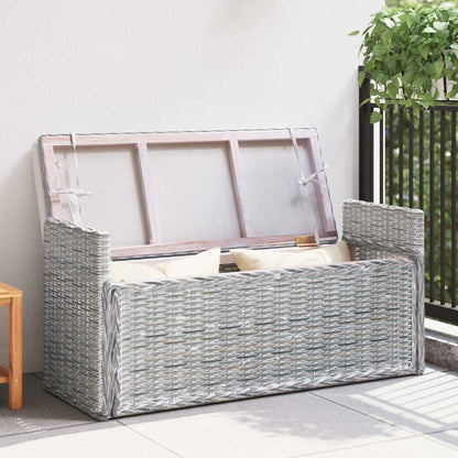 Opslagbank met kussen Wit gewassen 110 x 40 x 50 cm Rattan