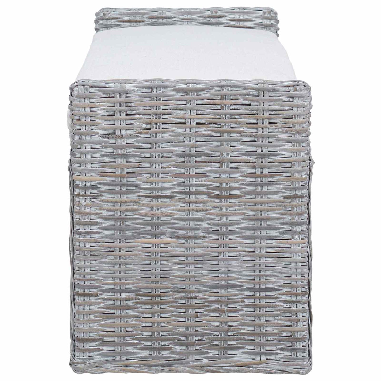 Opslagbank met kussen Wit gewassen 110 x 40 x 50 cm Rattan