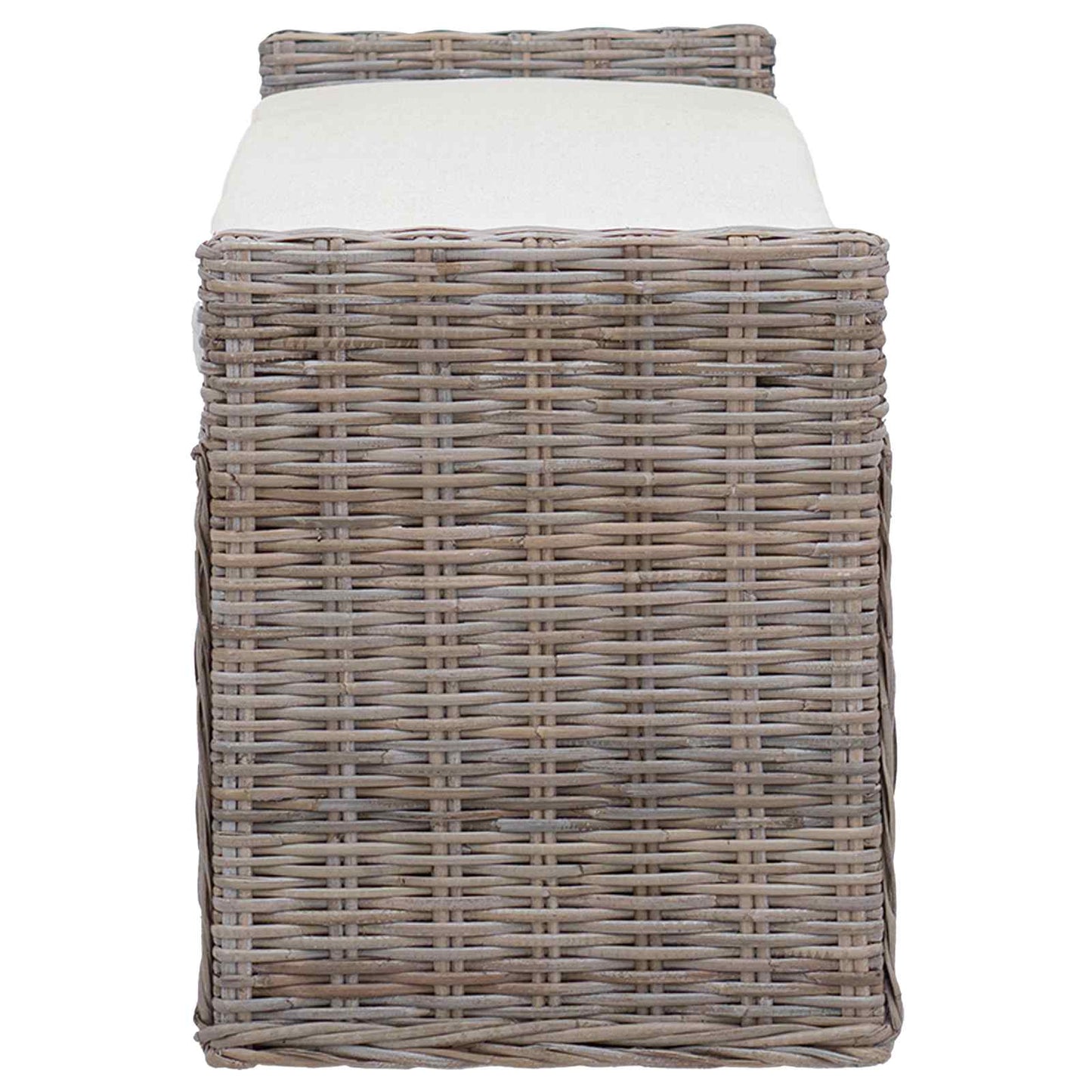 Opslagbank met kussen met opslag Grijs 110 x 40 x 50 cm Rattan
