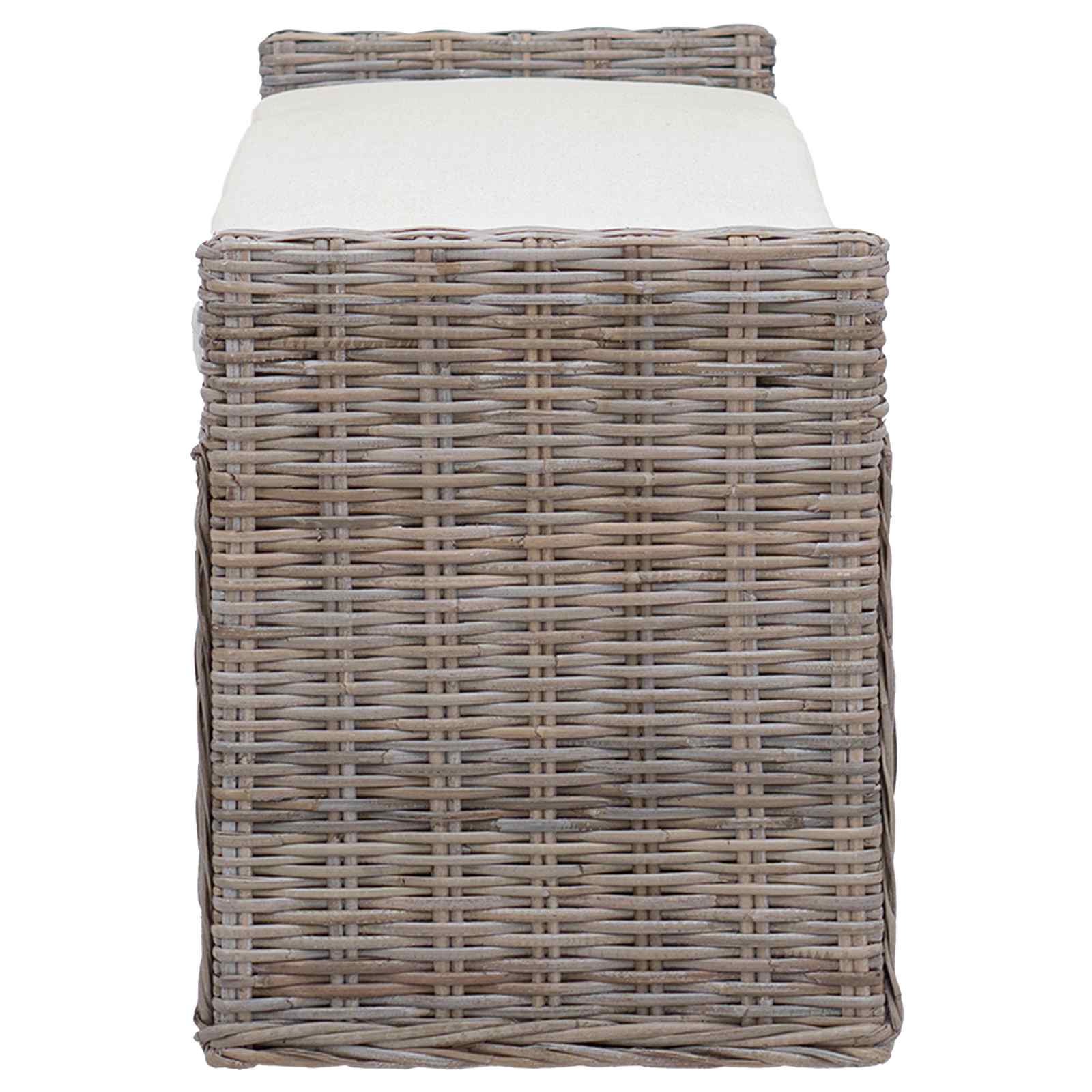 Opslagbank met kussen met opslag Grijs 110 x 40 x 50 cm Rattan