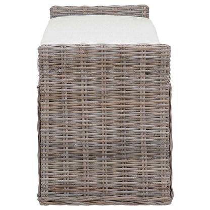 Opslagbank met kussen met opslag Grijs 110 x 40 x 50 cm Rattan