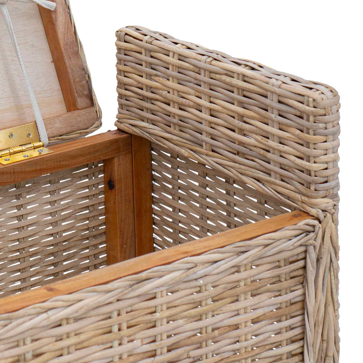 Opslagbank met kussen Naturel 110 x 40 x 50 cm Rattan