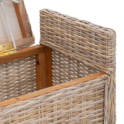 Opslagbank met kussen Naturel 110 x 40 x 50 cm Rattan