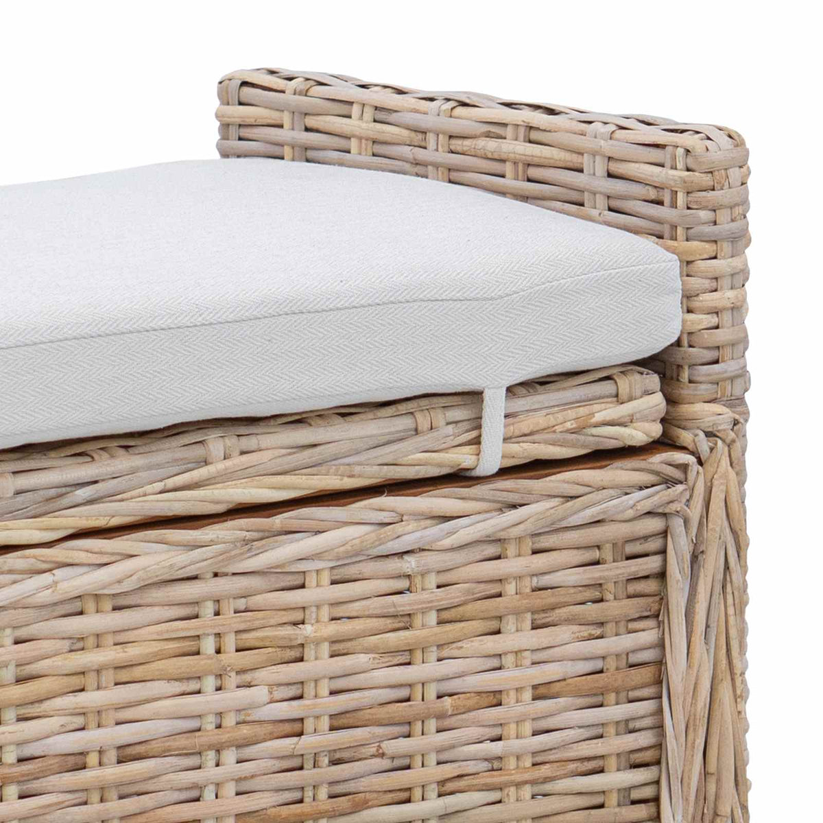 Opslagbank met kussen Naturel 110 x 40 x 50 cm Rattan