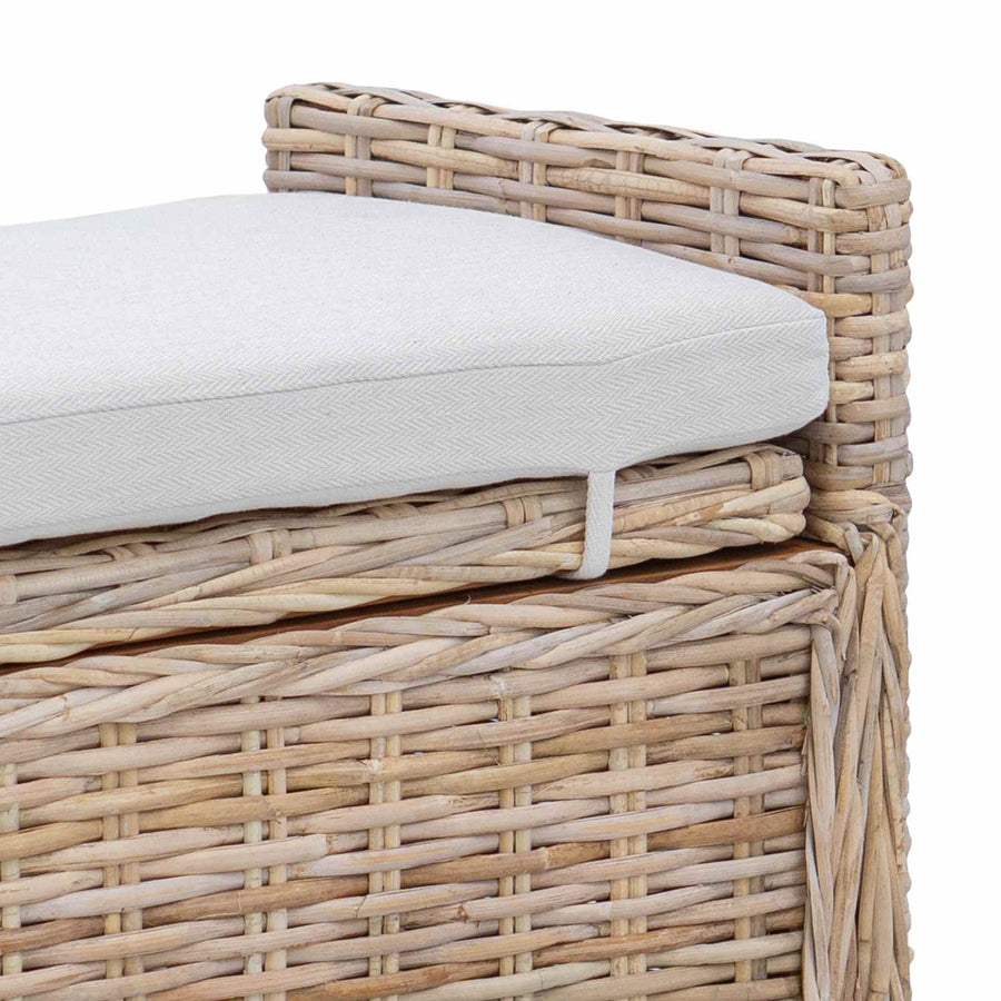 Opslagbank met kussen Naturel 110 x 40 x 50 cm Rattan