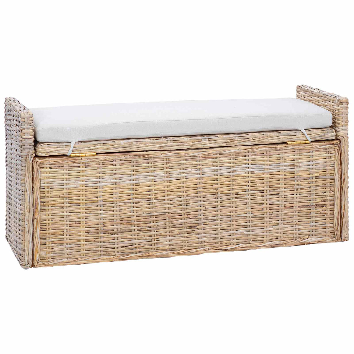 Opslagbank met kussen Naturel 110 x 40 x 50 cm Rattan