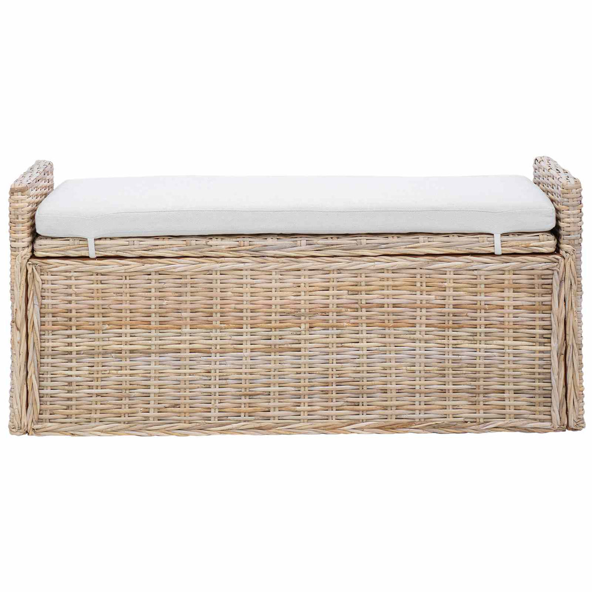 Opslagbank met kussen Naturel 110 x 40 x 50 cm Rattan