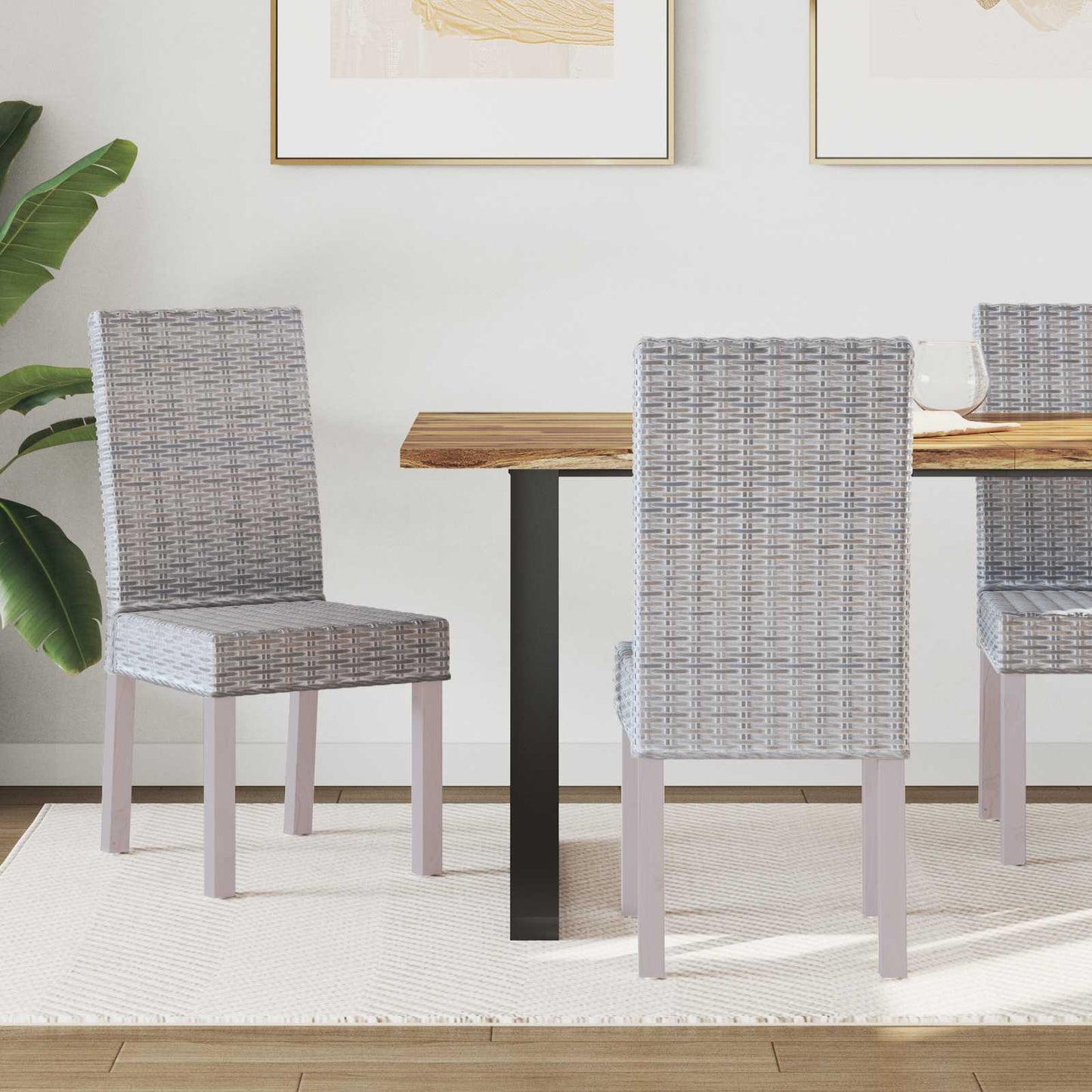 Eetkamerstoel 2 pcs Wit gewassen 45 x 54 x 93 cm